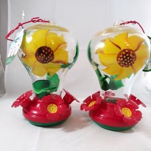 Lot of two sunflower hummingbird feeders - New